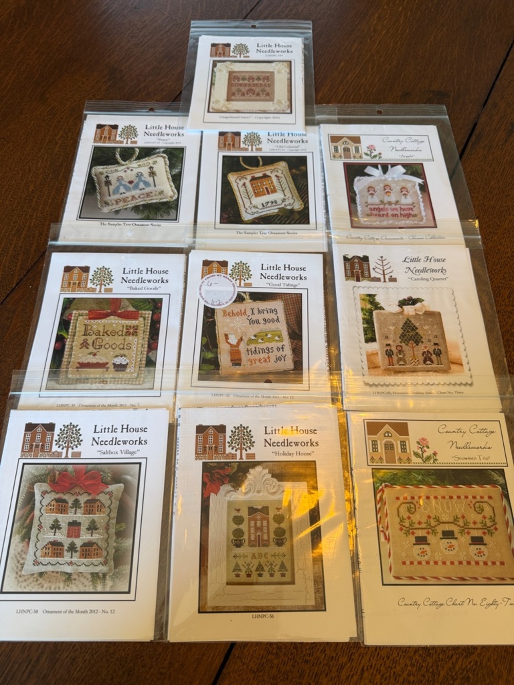 Little House Needleworks Cross Stitch Pattern Lot - Red, Green, Beige